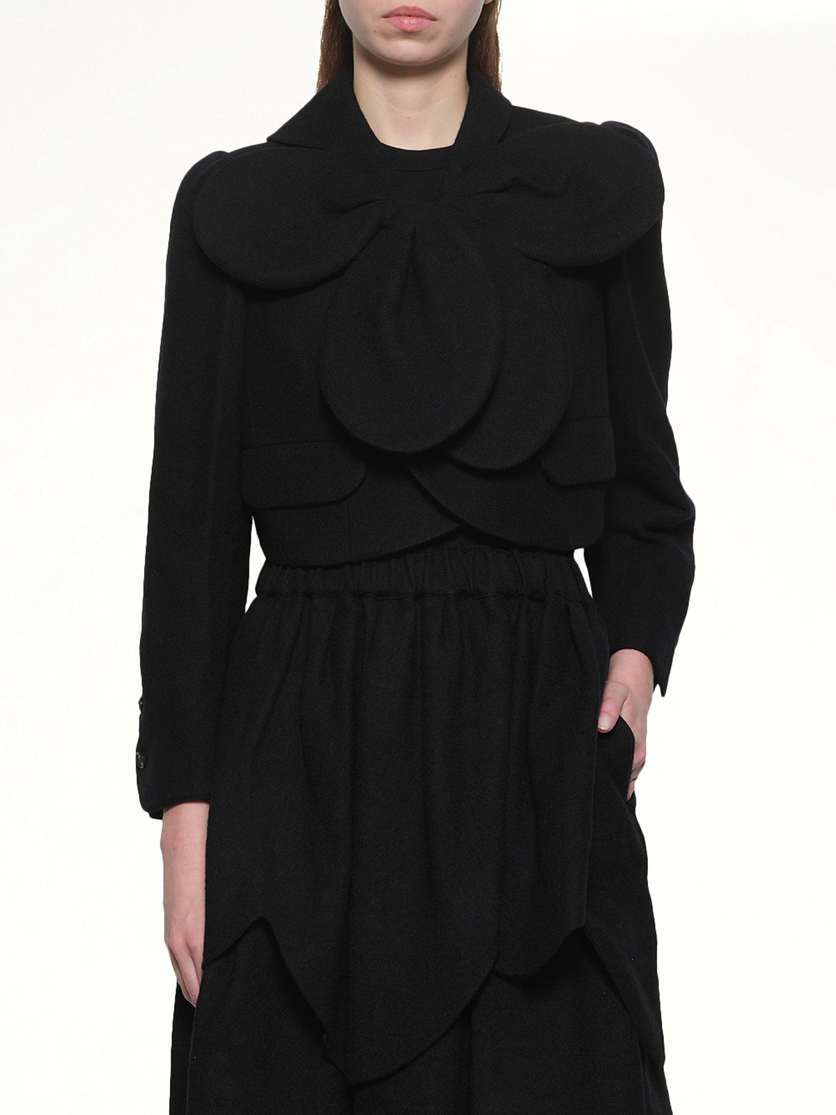 Flower Petal Jacket in Black