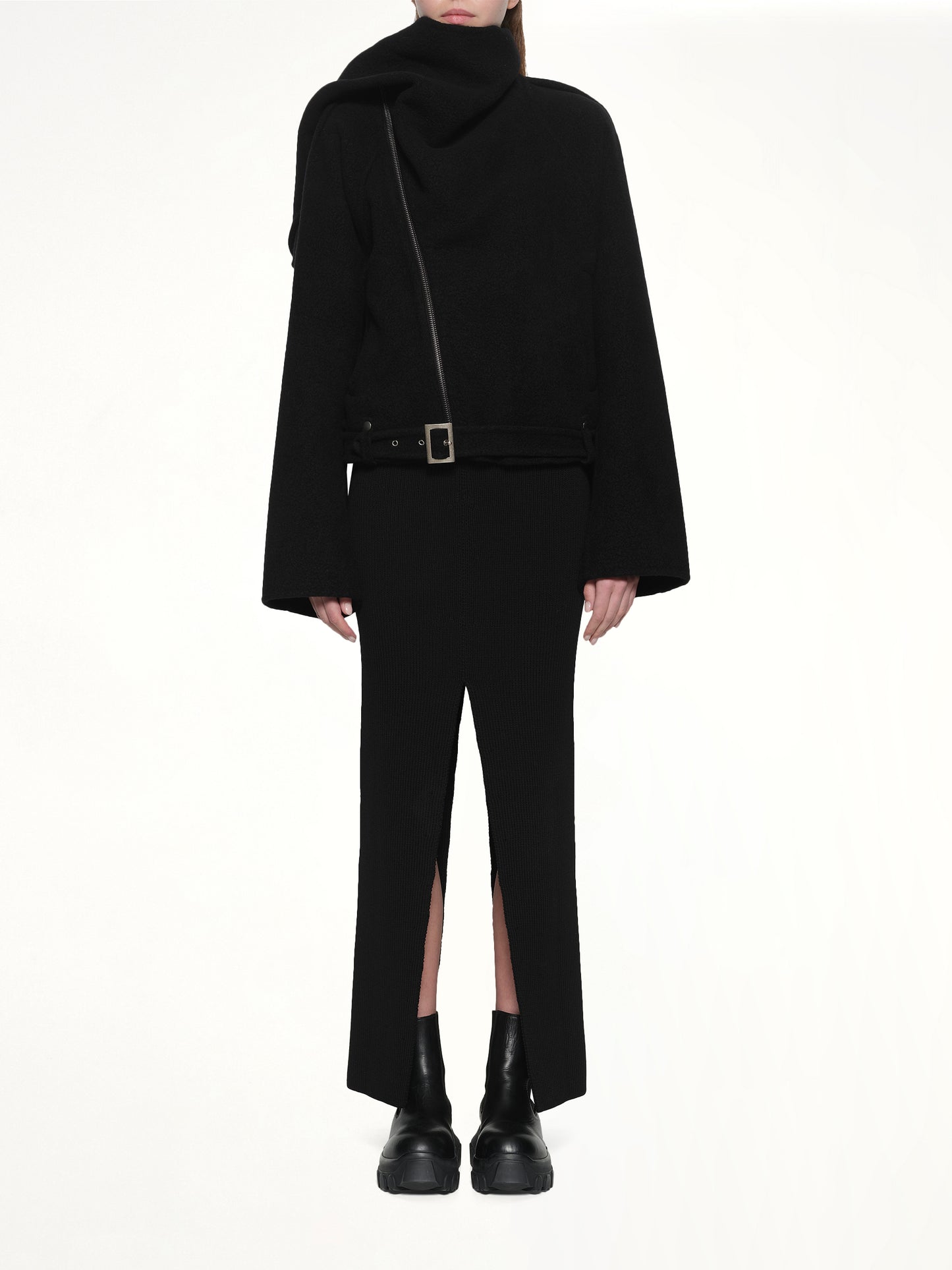 Cropped Scarf Flight in Black