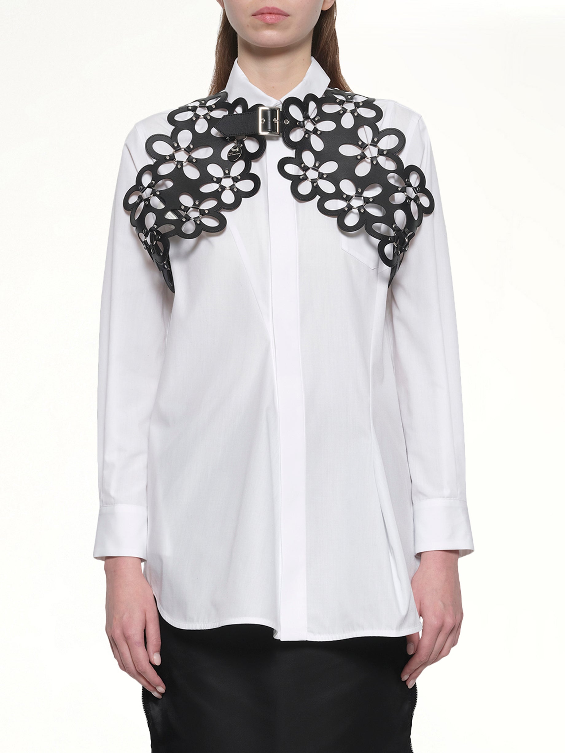 Petal Leather Vest in Black