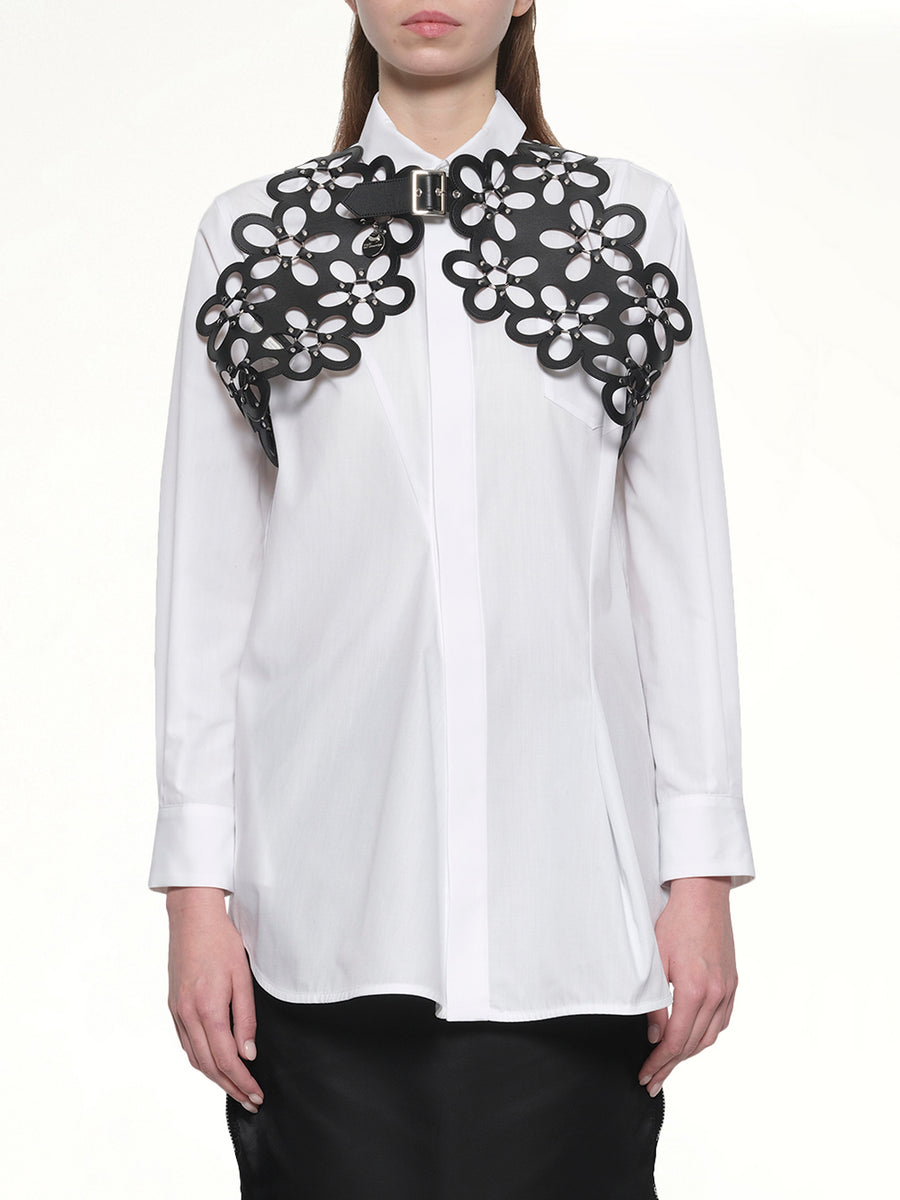 Petal Leather Vest in Black