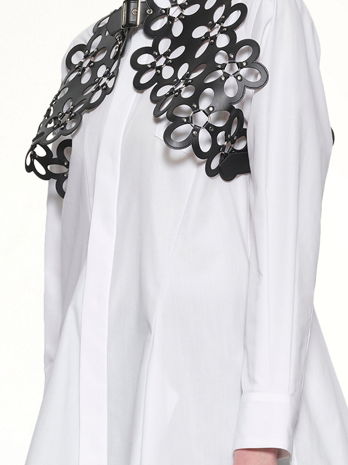 Petal Leather Vest in Black