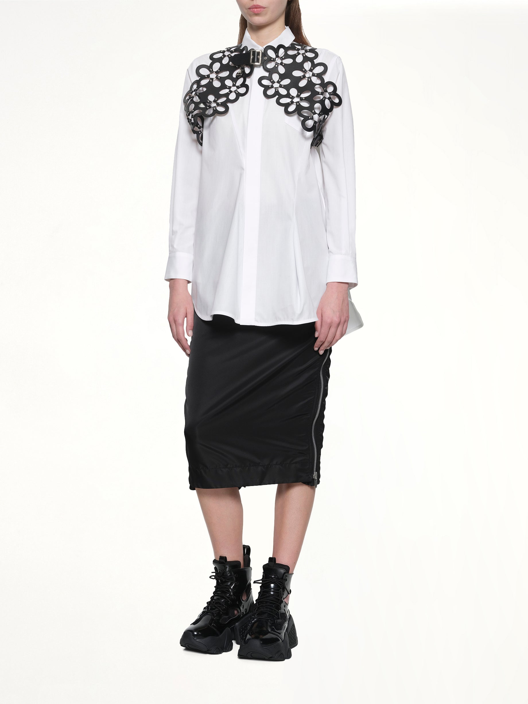 Petal Leather Vest in Black