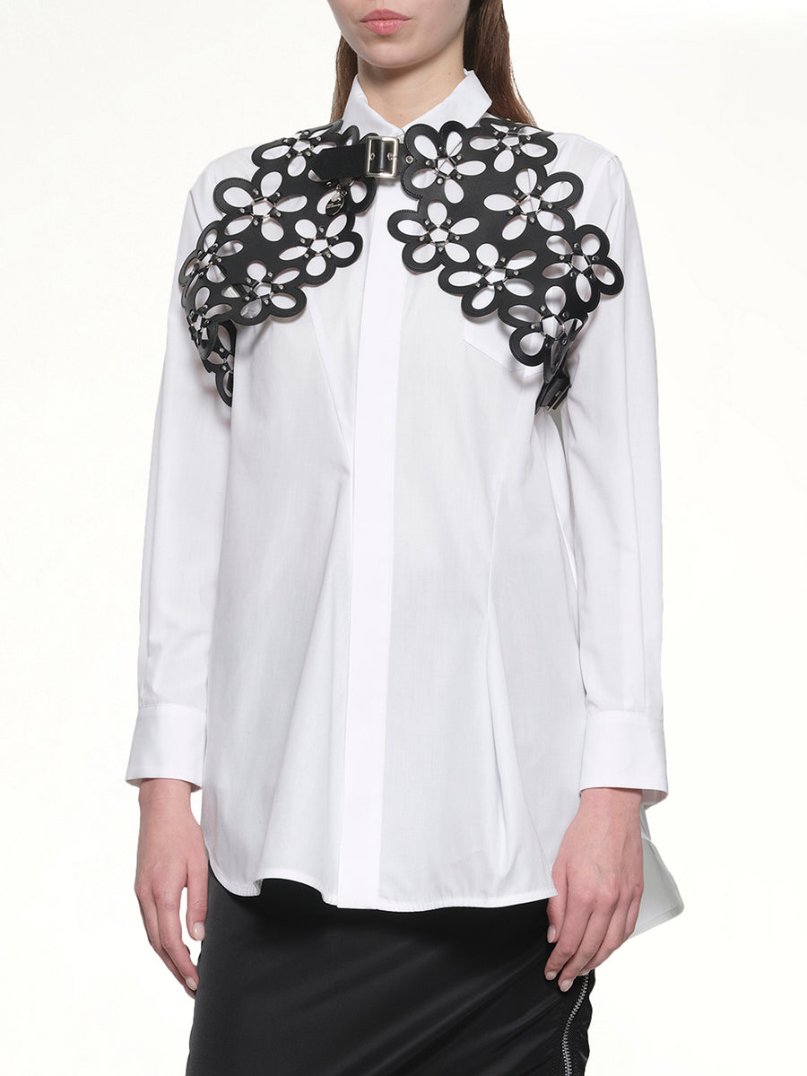 Petal Leather Vest in Black
