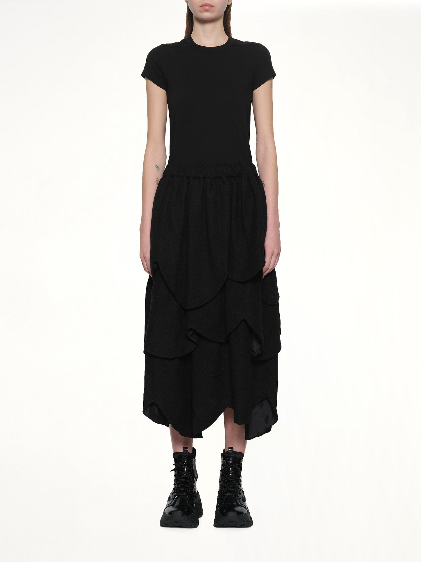 Gathered Skirt in Black