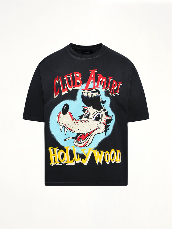 Club Amiri Wolf 黑色超大T恤
