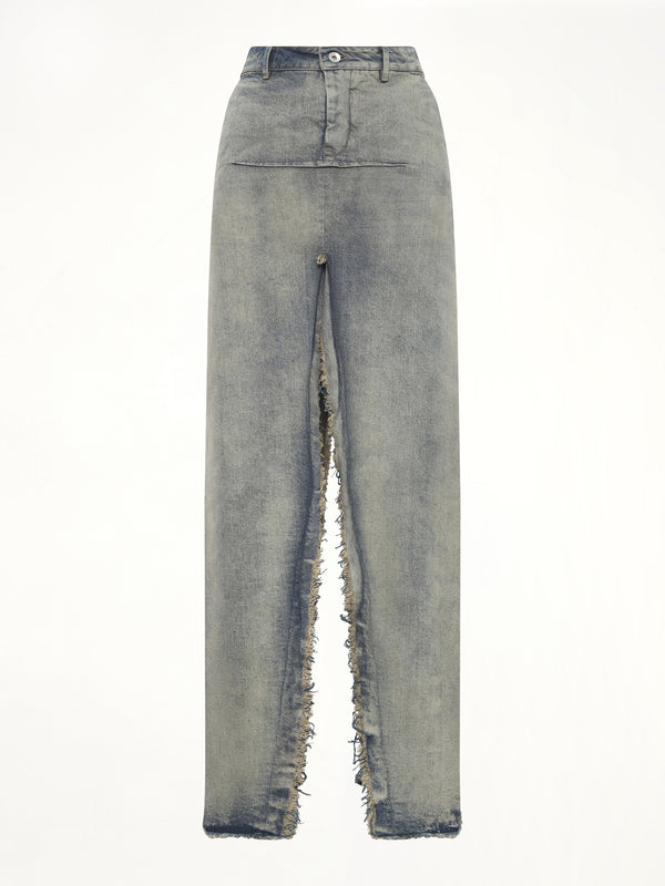 Denim Sliced Skirt in Dirty Hustler