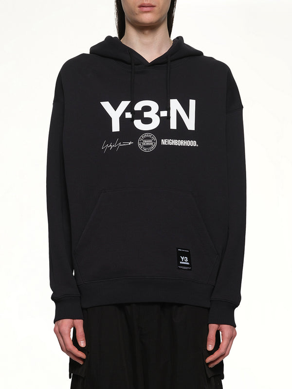 Y-3 X NBHD 黑色印花连帽衫