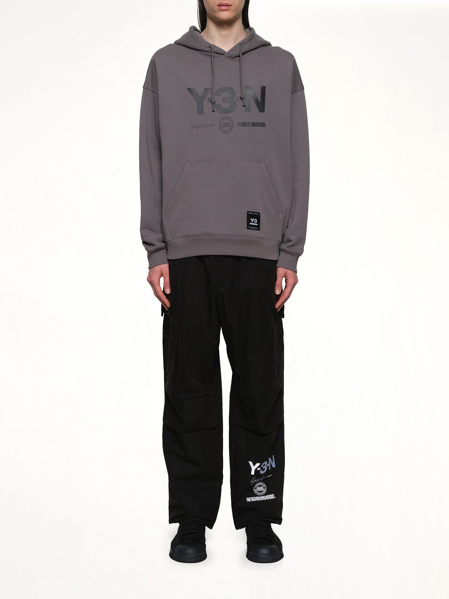 Y-3 X NBHD Graphic Hoodie in Granite