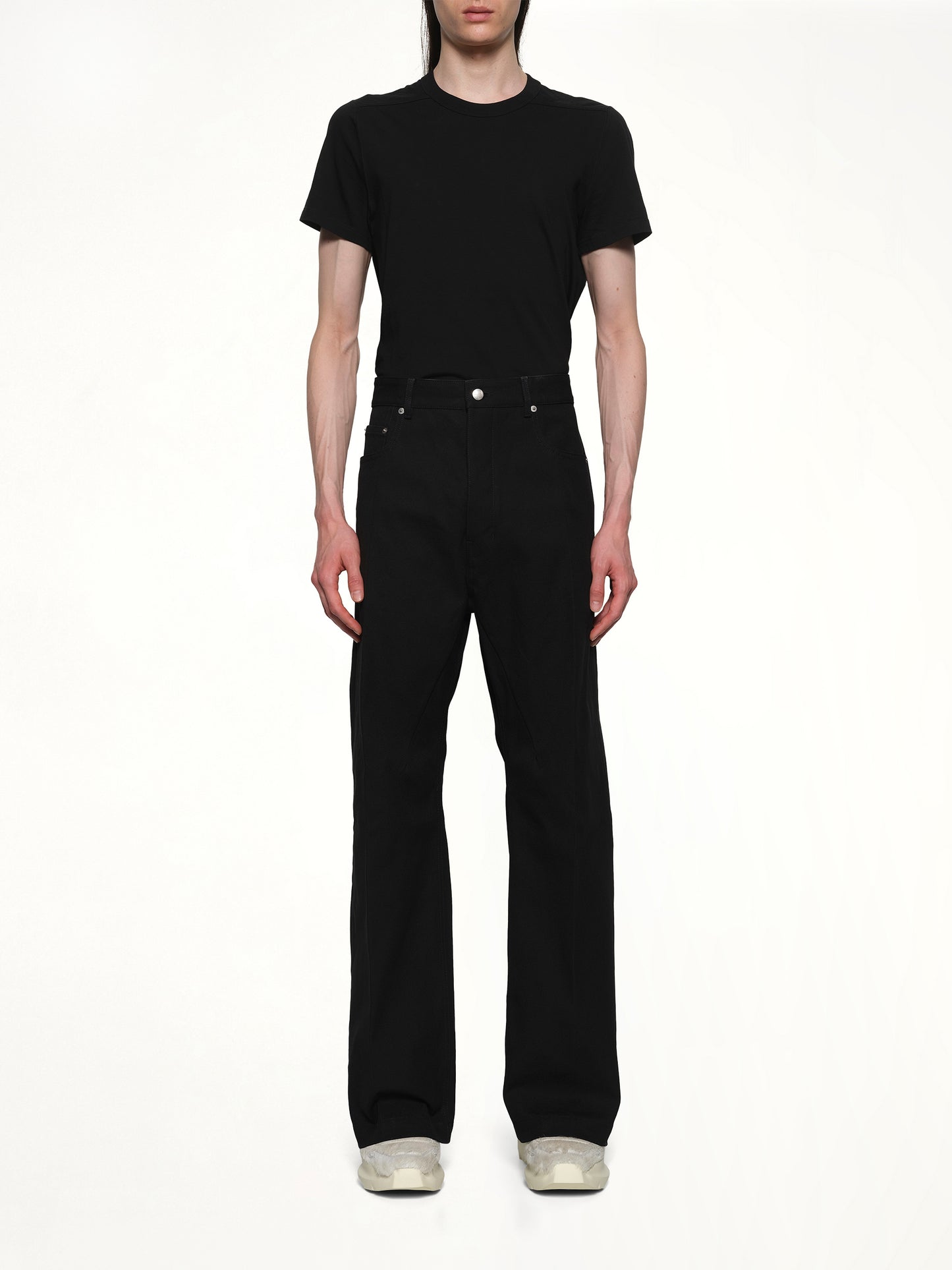 Cotton Whipcord Geth Jeans in Black