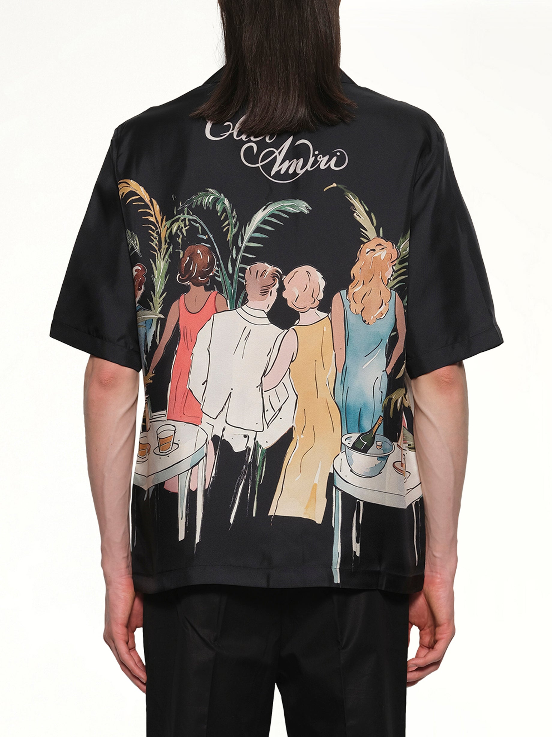 Bar Scene Bowling Shirt in Black