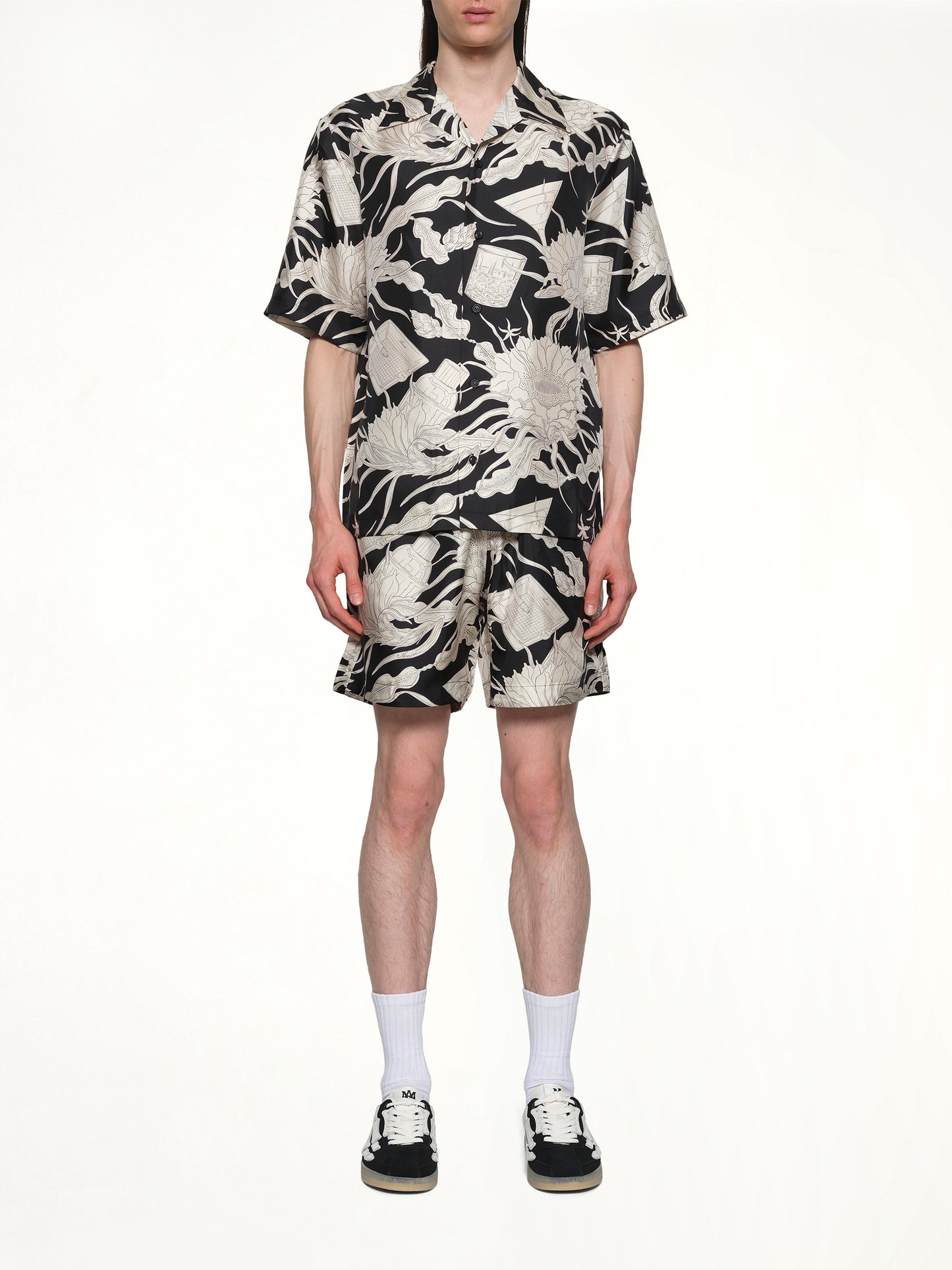 Floral Bowling Shirt in Black