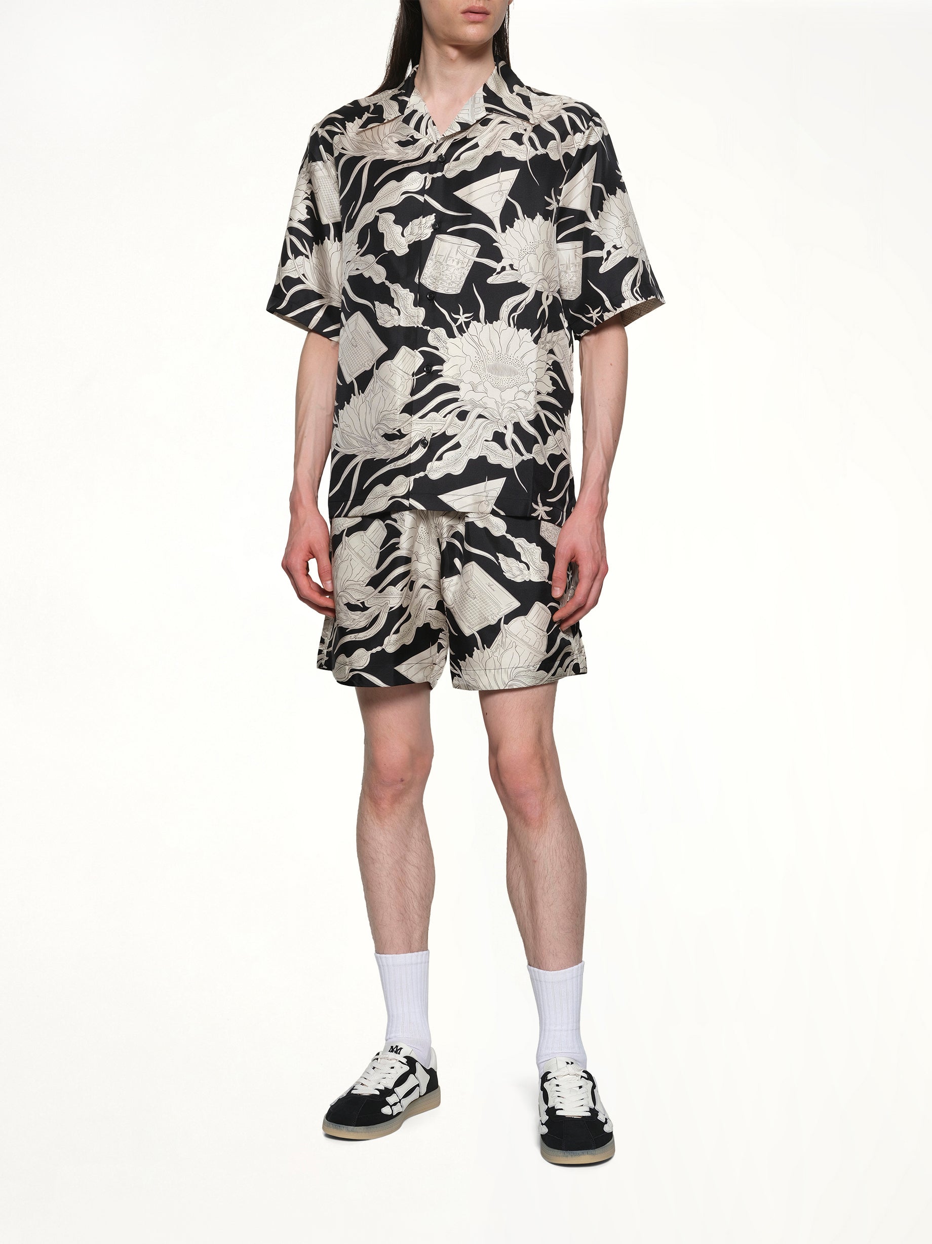 Floral Bowling Shirt in Black