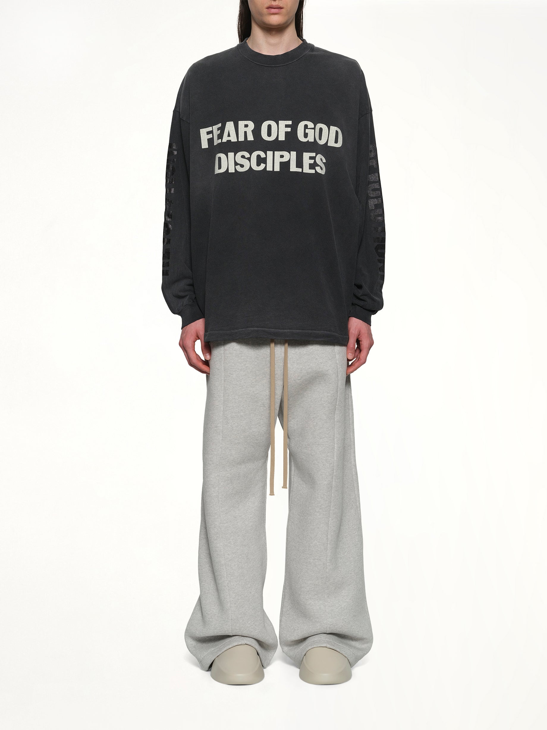 Relaxed Long Sleeve Disciple T-Shirt in Black