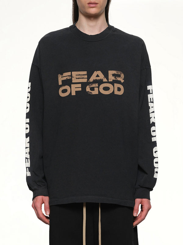 宽松长袖Fear Of God黑色T恤