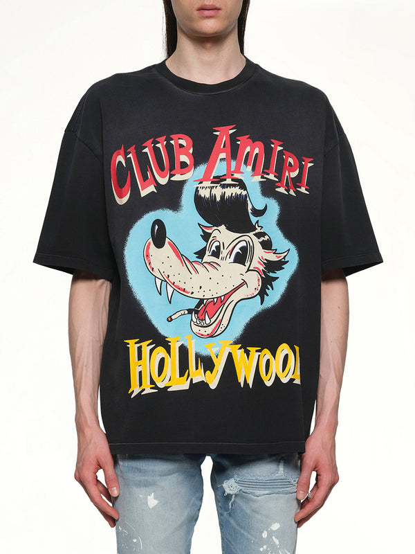 Club Amiri Wolf 黑色超大T恤