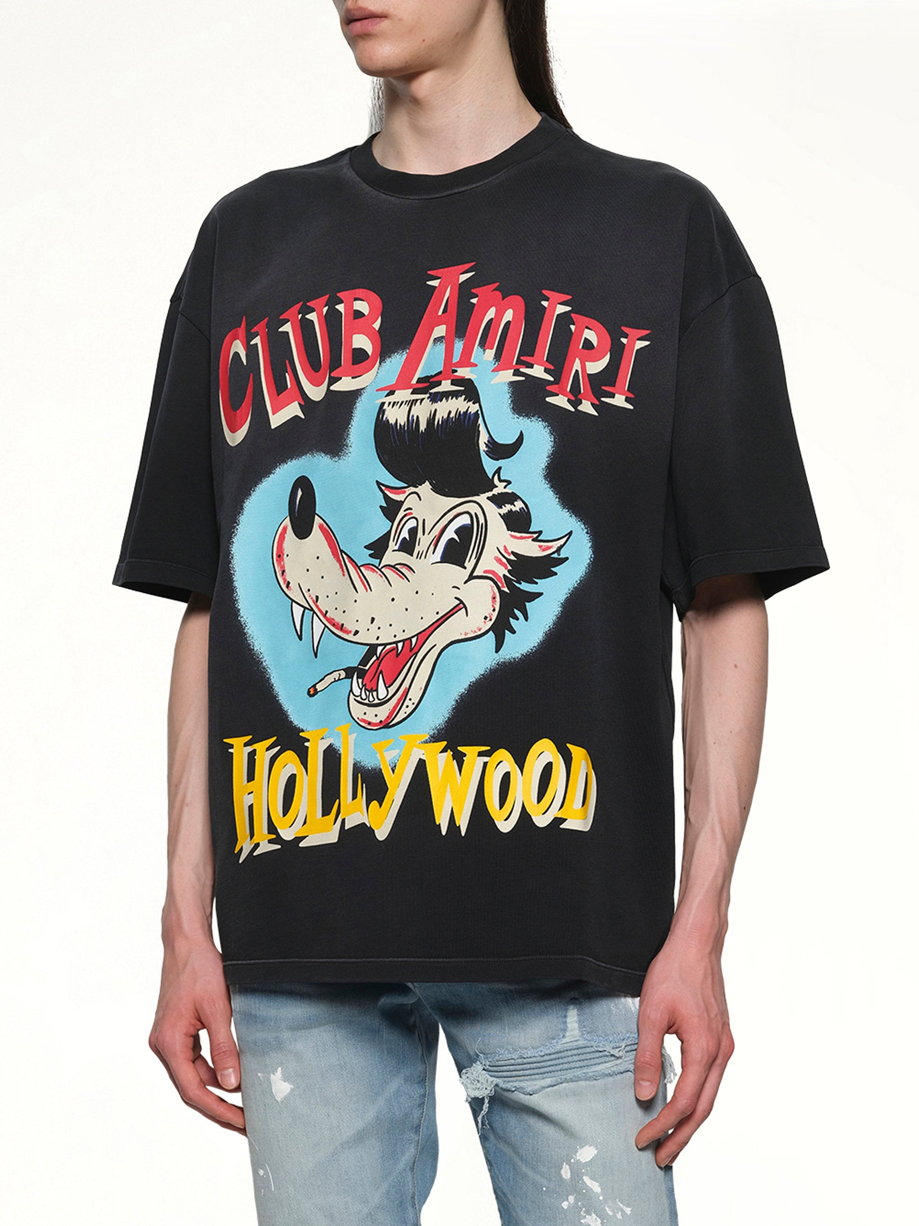 Club Amiri Wolf Oversized Tee in Black