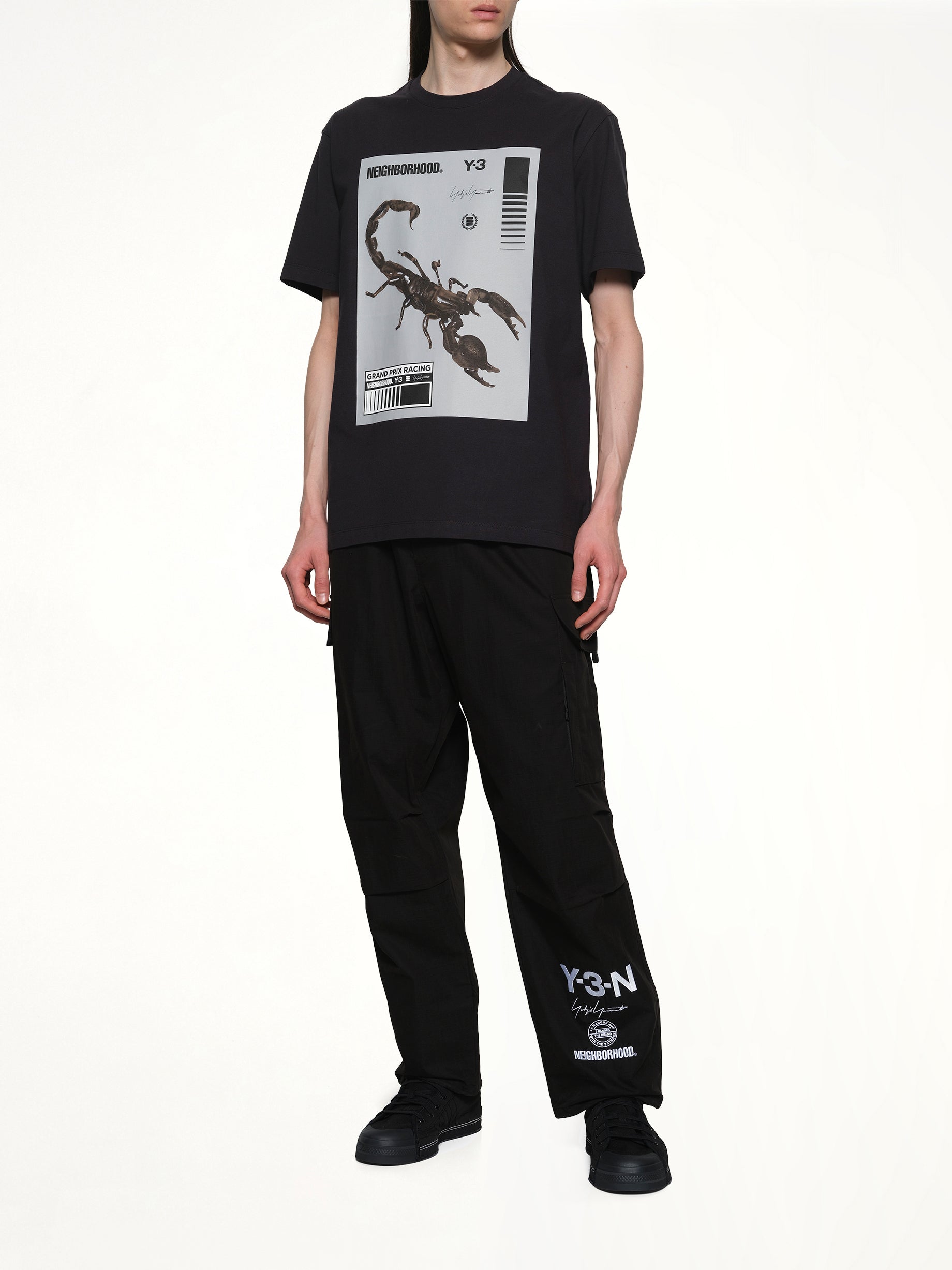 Y-3 X NBHD 黑色/花岗岩印花 T 恤
