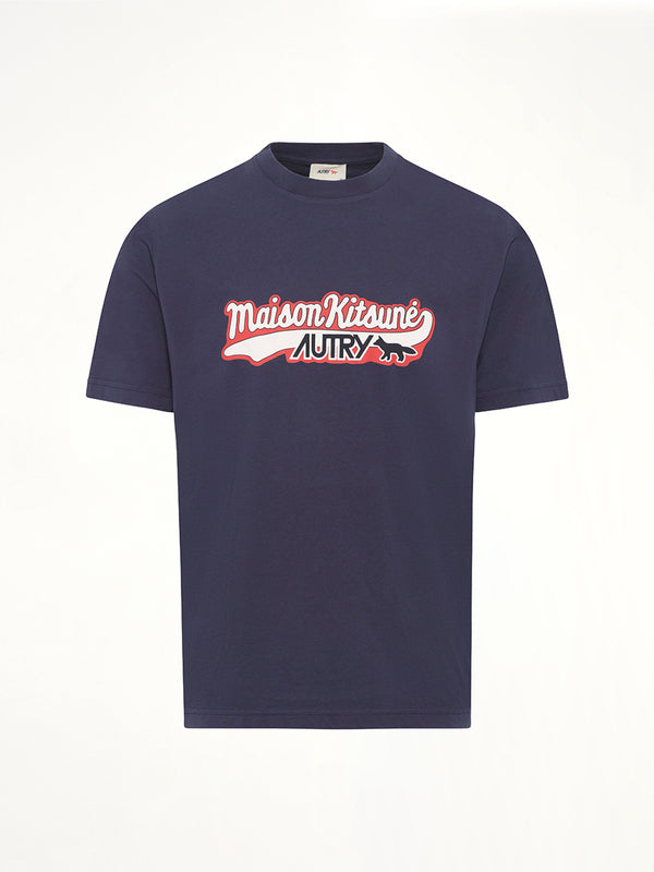 블루 Autry x Maison Kitsune 티셔츠