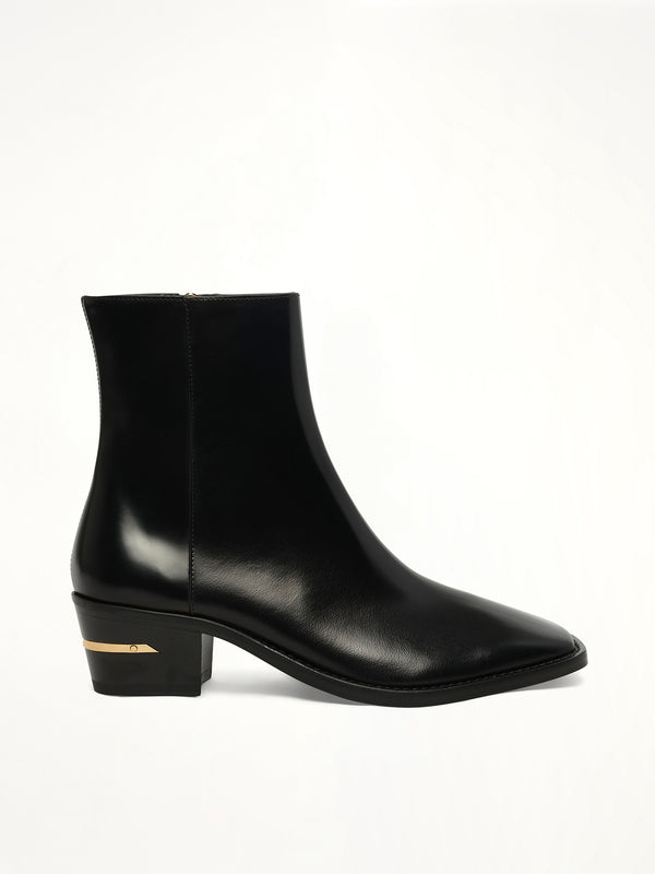 MA Metallic Heel Boot in Black Side View | AMIRI