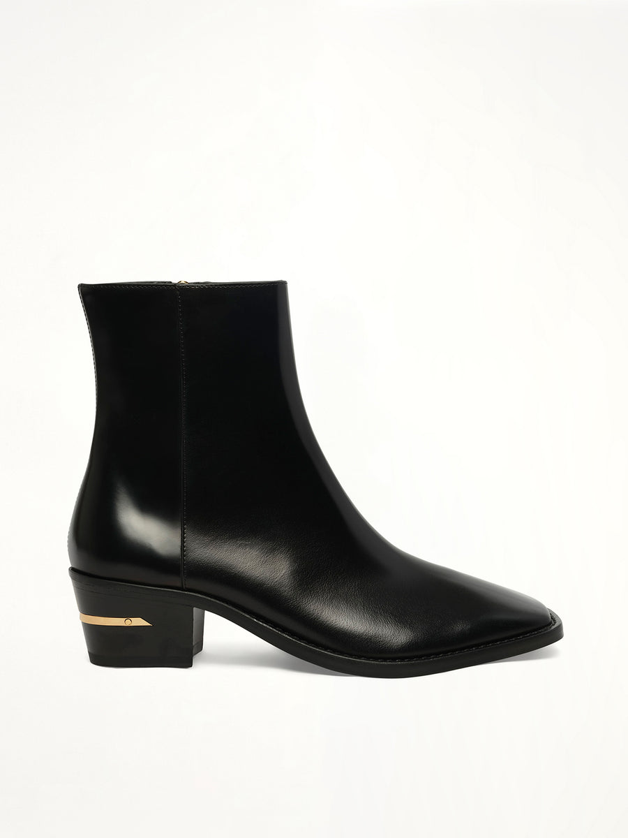 MA Metallic Heel Boot in Black Side View | AMIRI