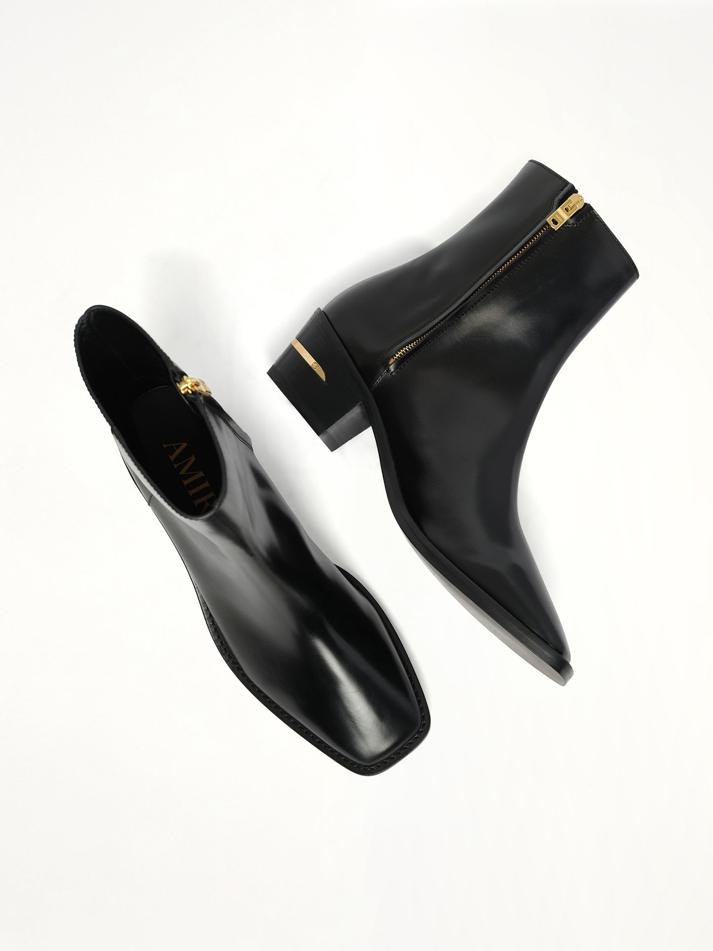 MA Metallic Heel Boot in Black