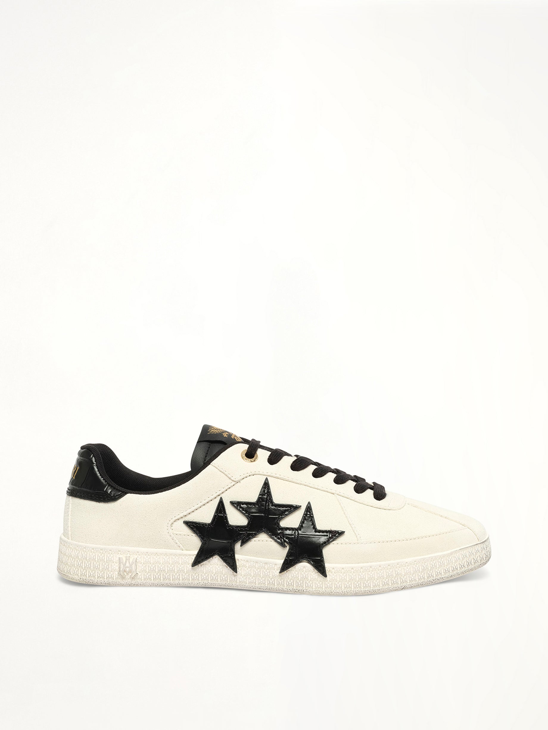 Croc Debossed Pacific Sneaker in Black Side View | AMIRI