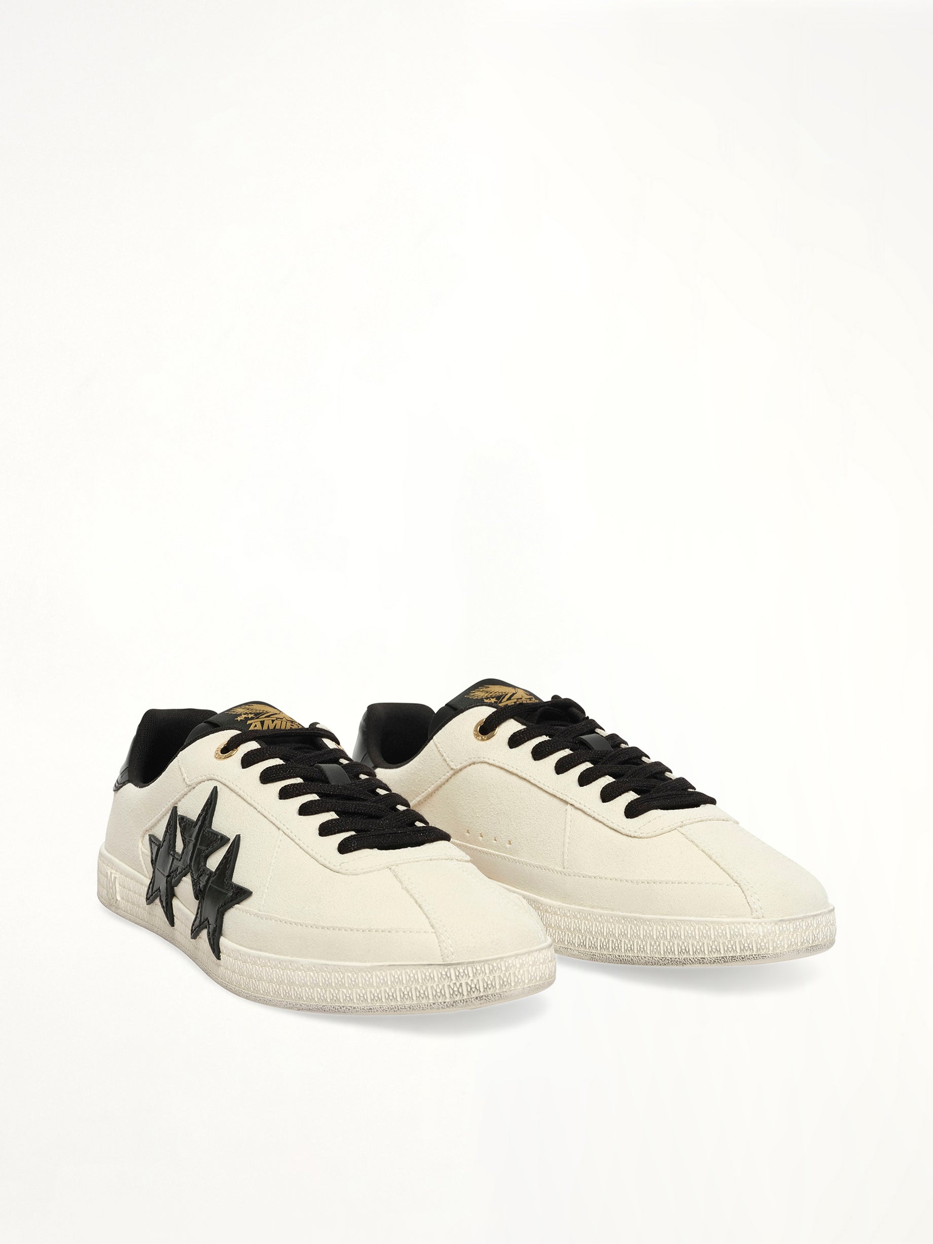 Croc Debossed Pacific Sneaker in Black Front View | AMIRI