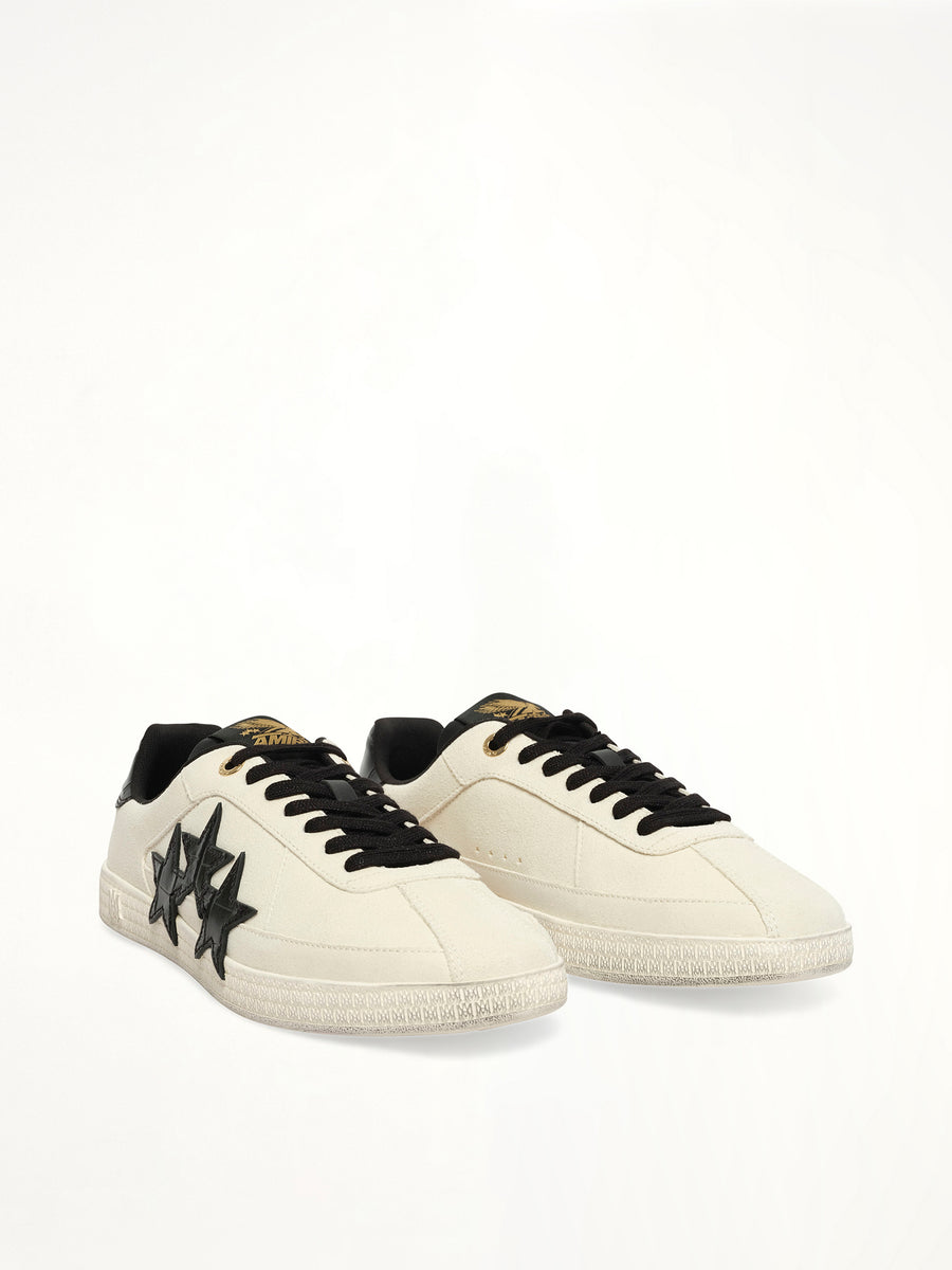 Croc Debossed Pacific Sneaker in Black Front View | AMIRI