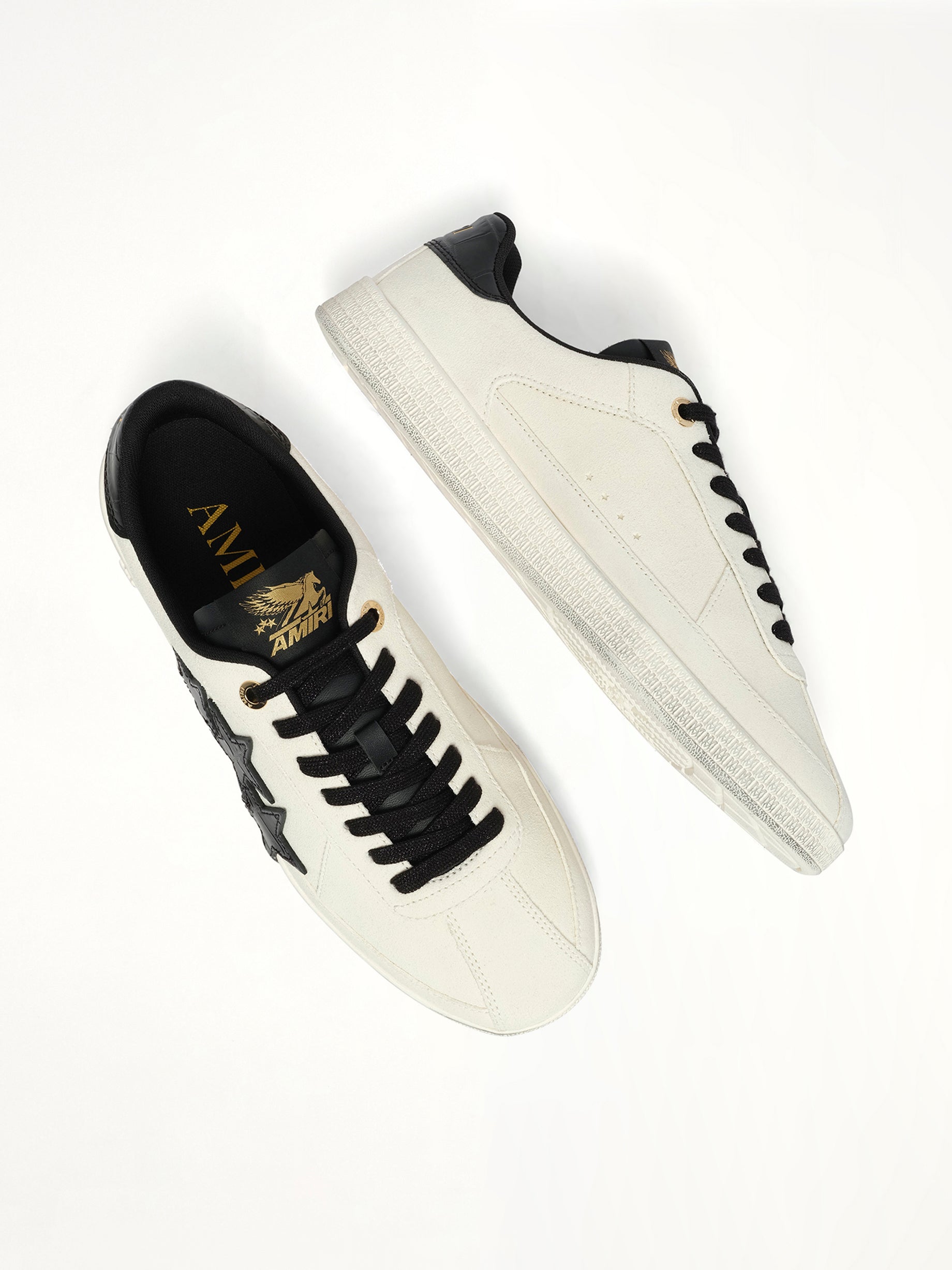 Croc Debossed Pacific Sneaker in Black Top View | AMIRI