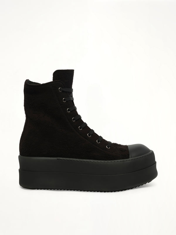 Double Bumper Sneaker in All Black Side View | RICK OWENS DRKSHDW