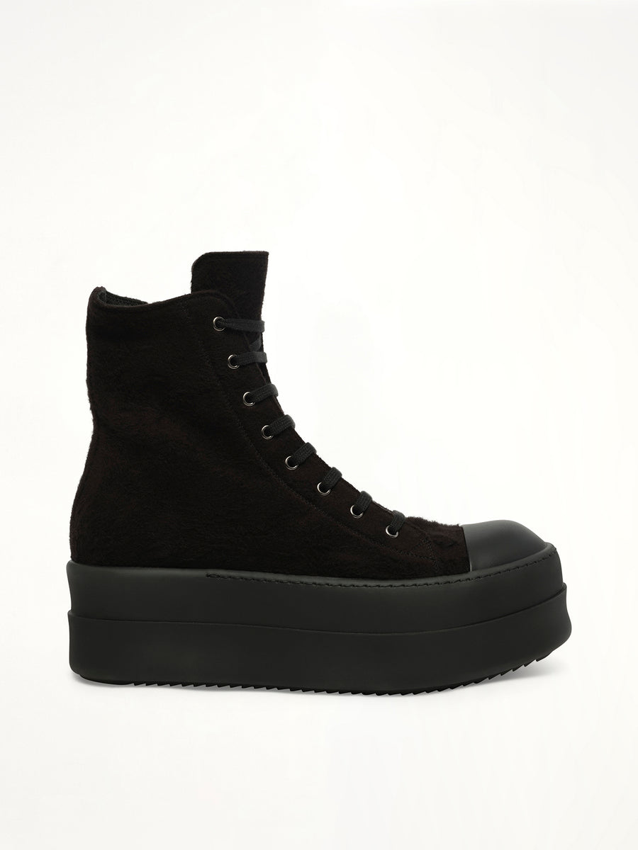 Double Bumper Sneaker in All Black Side View | RICK OWENS DRKSHDW