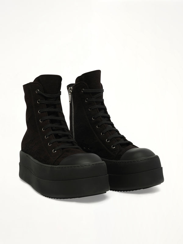 Double Bumper Sneaker in All Black Front View | RICK OWENS DRKSHDW