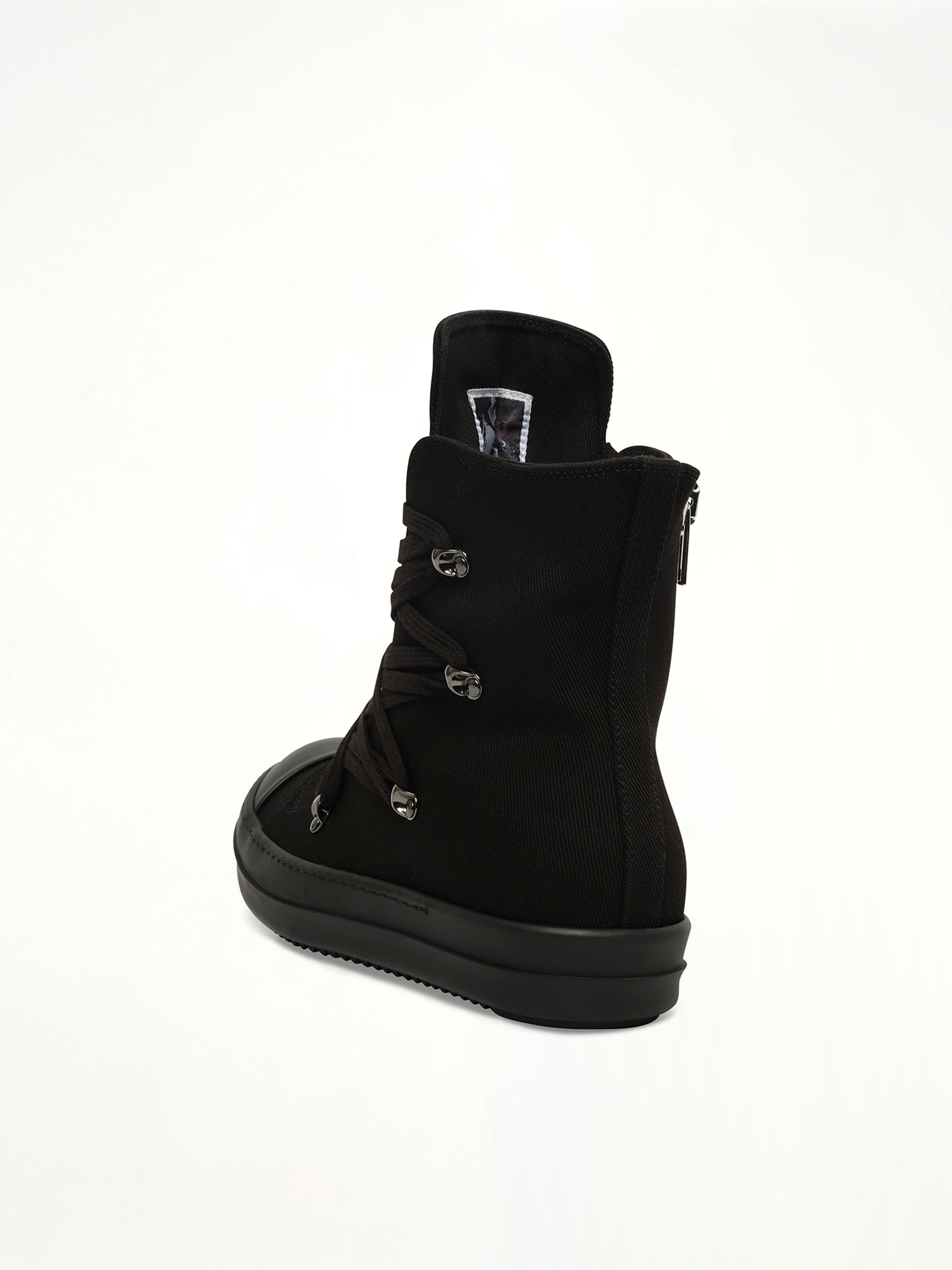 Megalace Sneaks in All Black Back View | RICK OWENS DRKSHDW