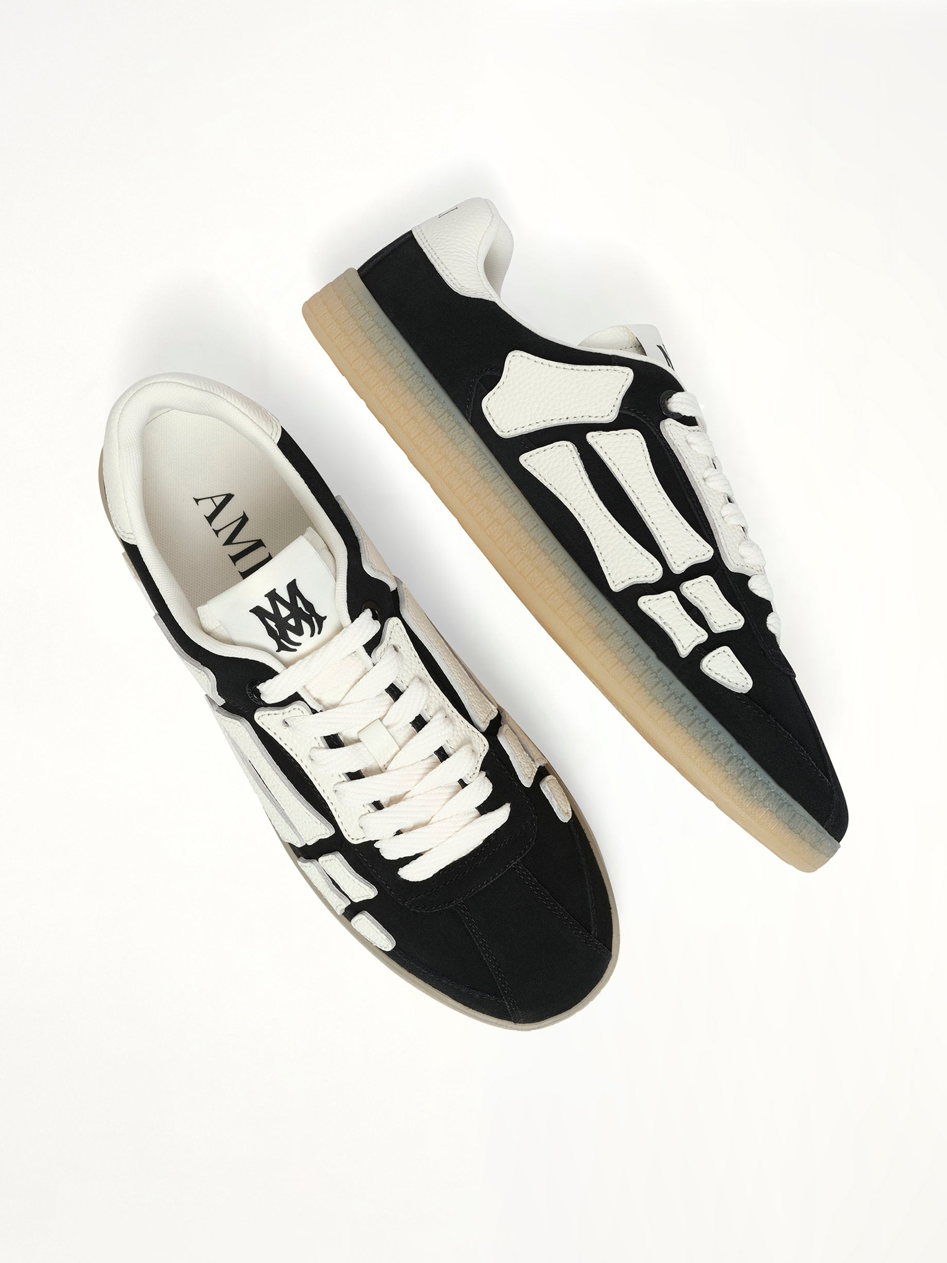 Pacific Bones Sneaker in Black Top View | AMIRI