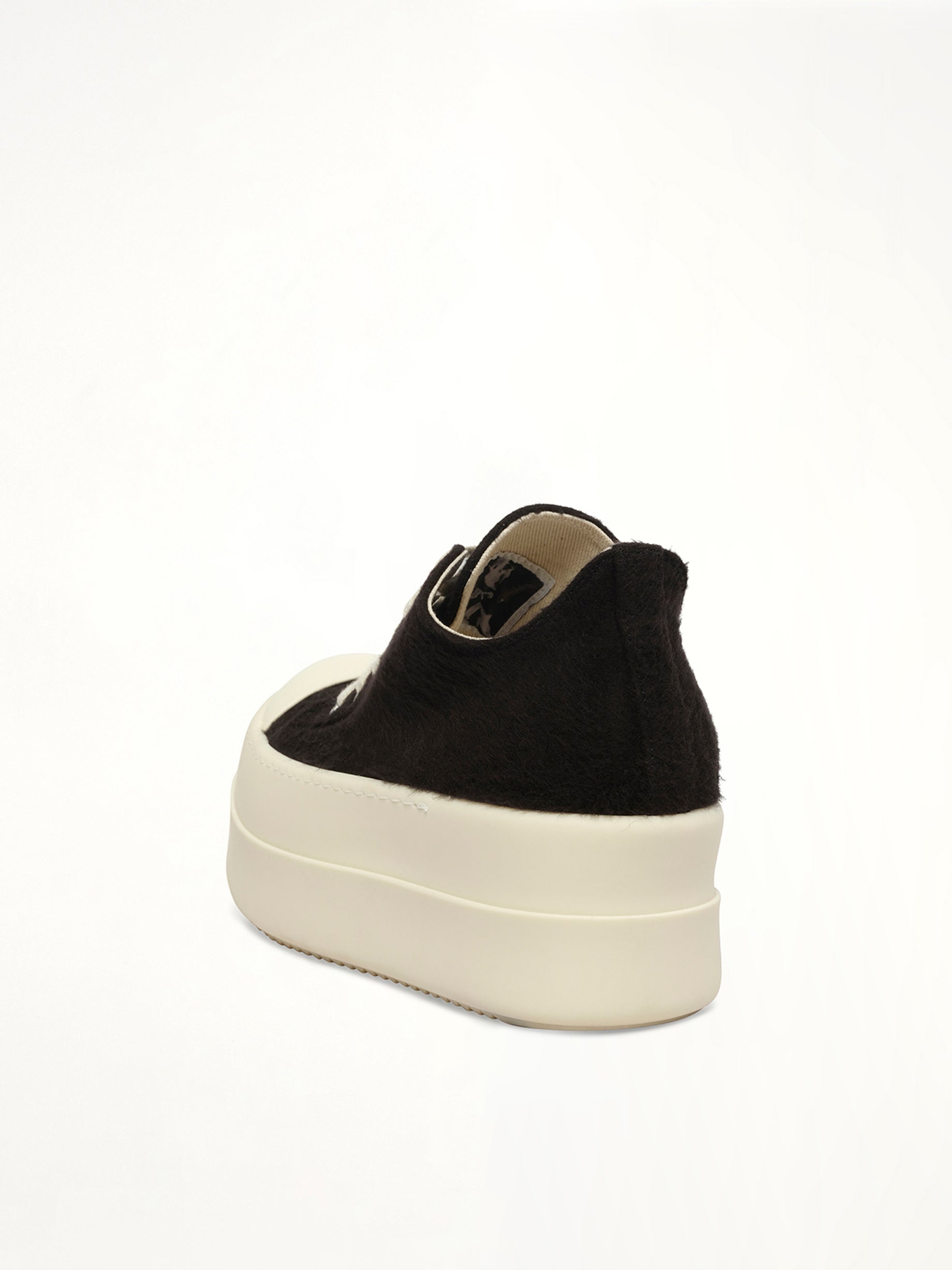 Double Bumper Low Sneaker in Black/Milk/Milk Back View | RICK OWENS DRKSHDW