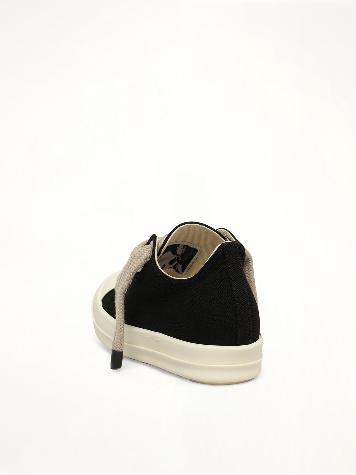 Jumbolace Low Sneaks in Black/Milk/Milk Back View | RICK OWENS DRKSHDW