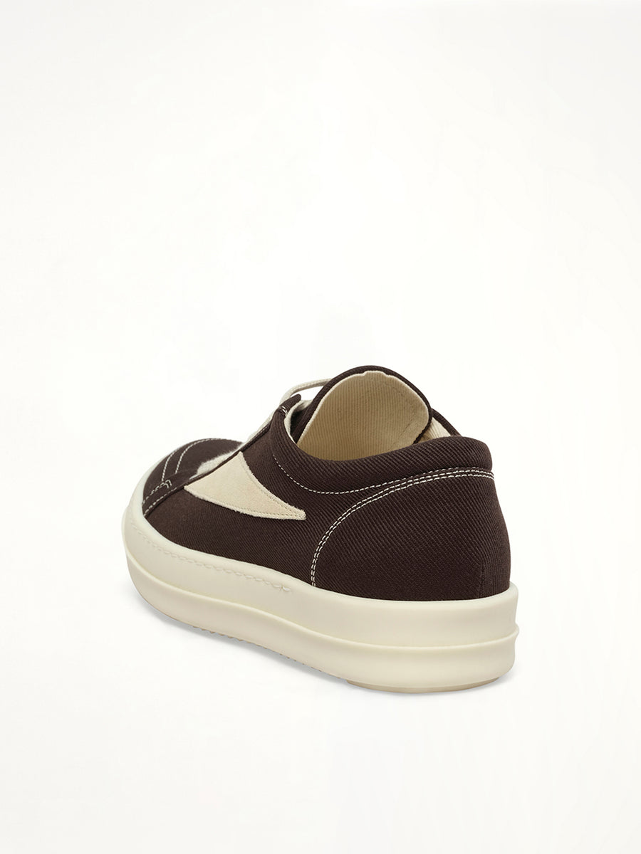 Vintage Sneaks in Dark Dust/Milk/Milk Back View | RICK OWENS DRKSHDW