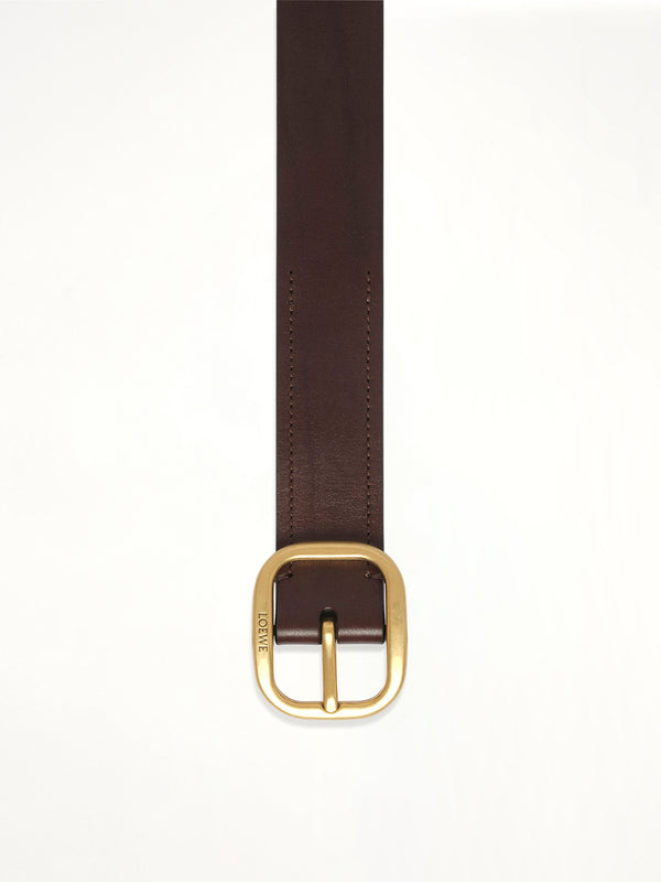 Rounded Soft 3.5cm Belt in Dark Brown