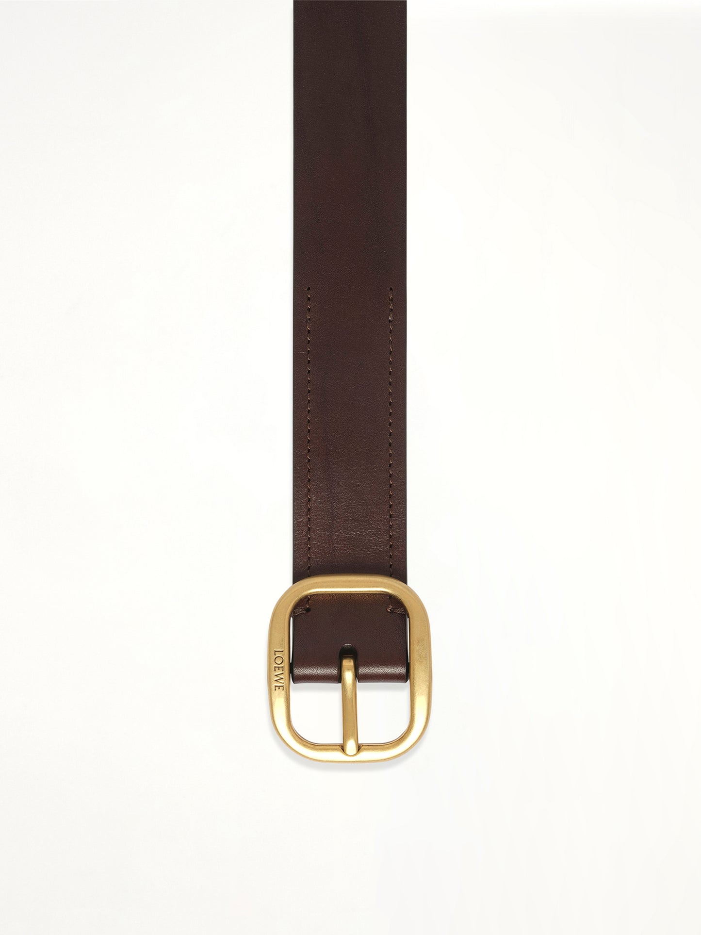 Rounded Soft 3.5cm Belt in Dark Brown