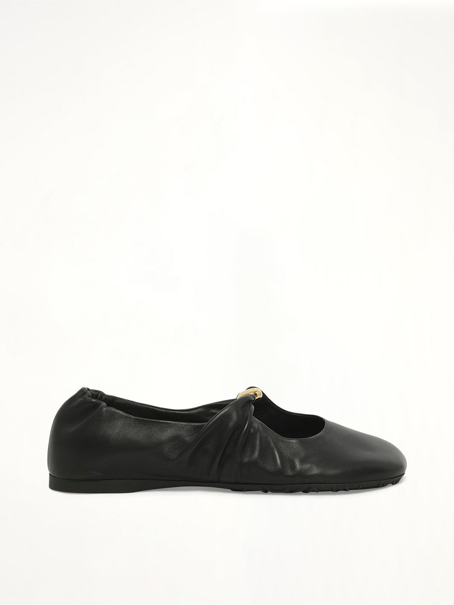 Pebble Soft Ballerina in Black Side View | LOEWE