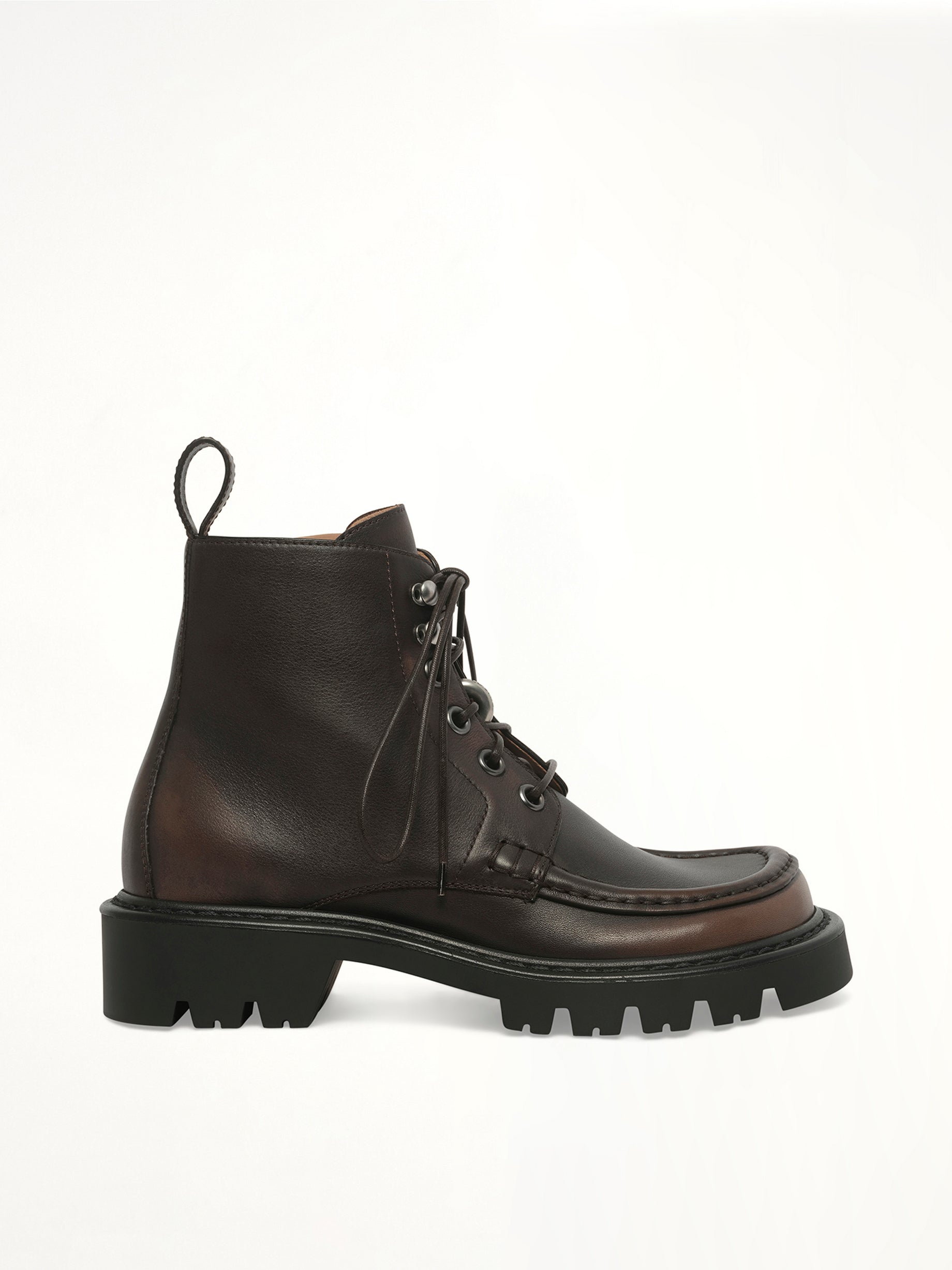 Sierra Bootie Donut in Dark Brown Side View | LOEWE