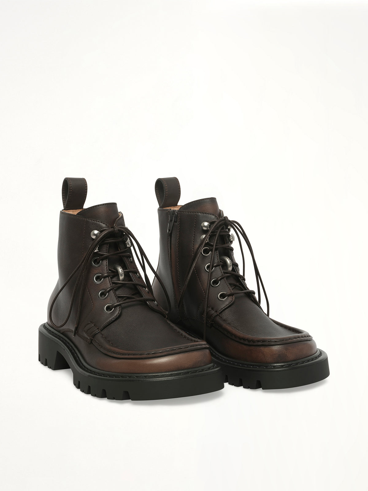 Sierra Bootie Donut in Dark Brown Front View | LOEWE