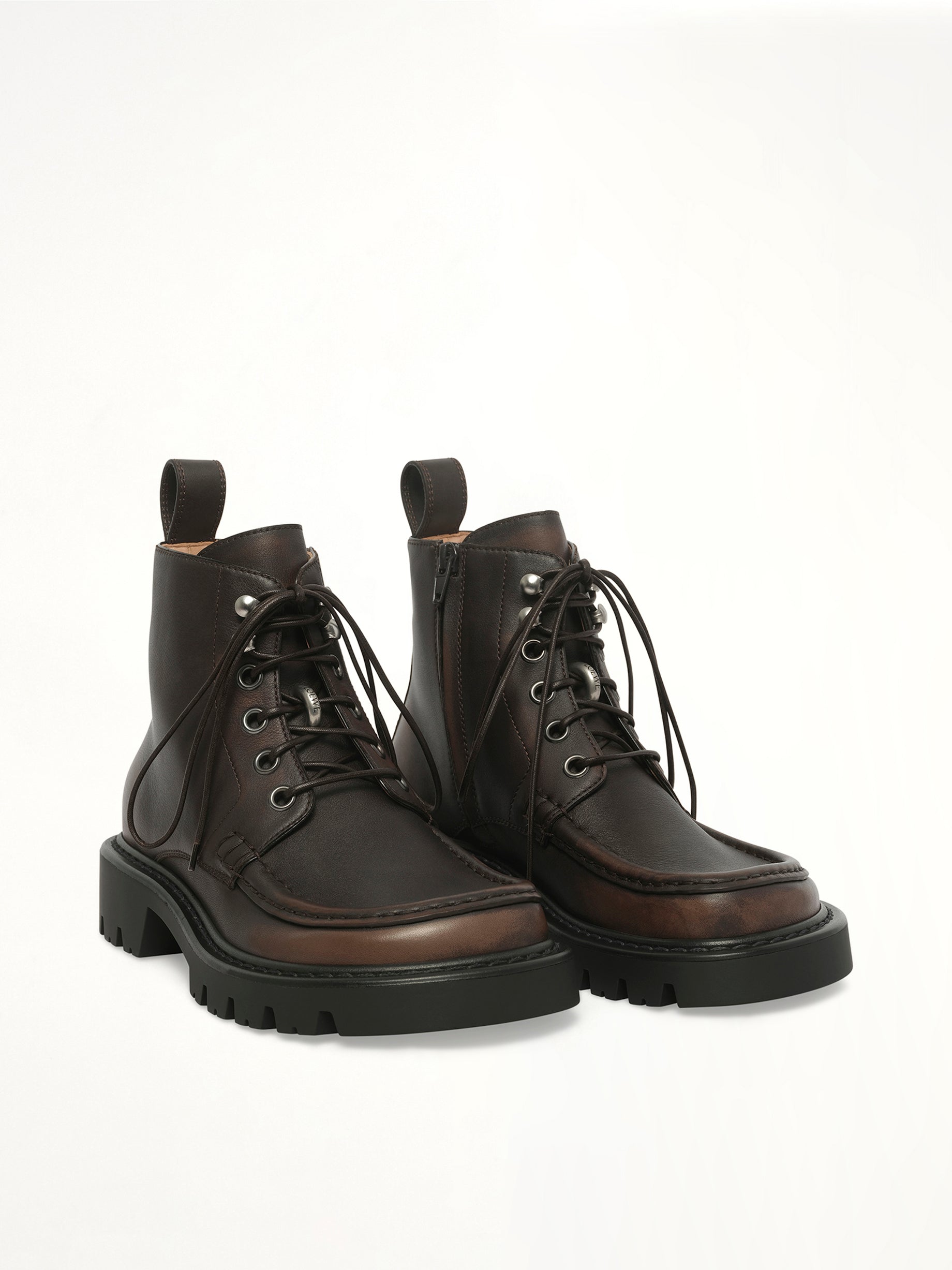 Sierra Bootie Donut in Dark Brown Front View | LOEWE