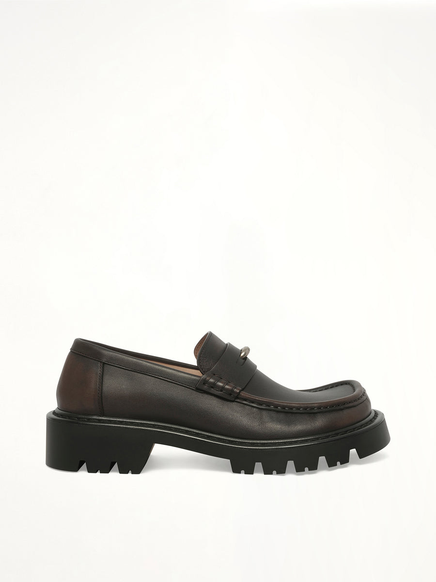 Sierra Loafer Donut in Dark Brown Side View | LOEWE