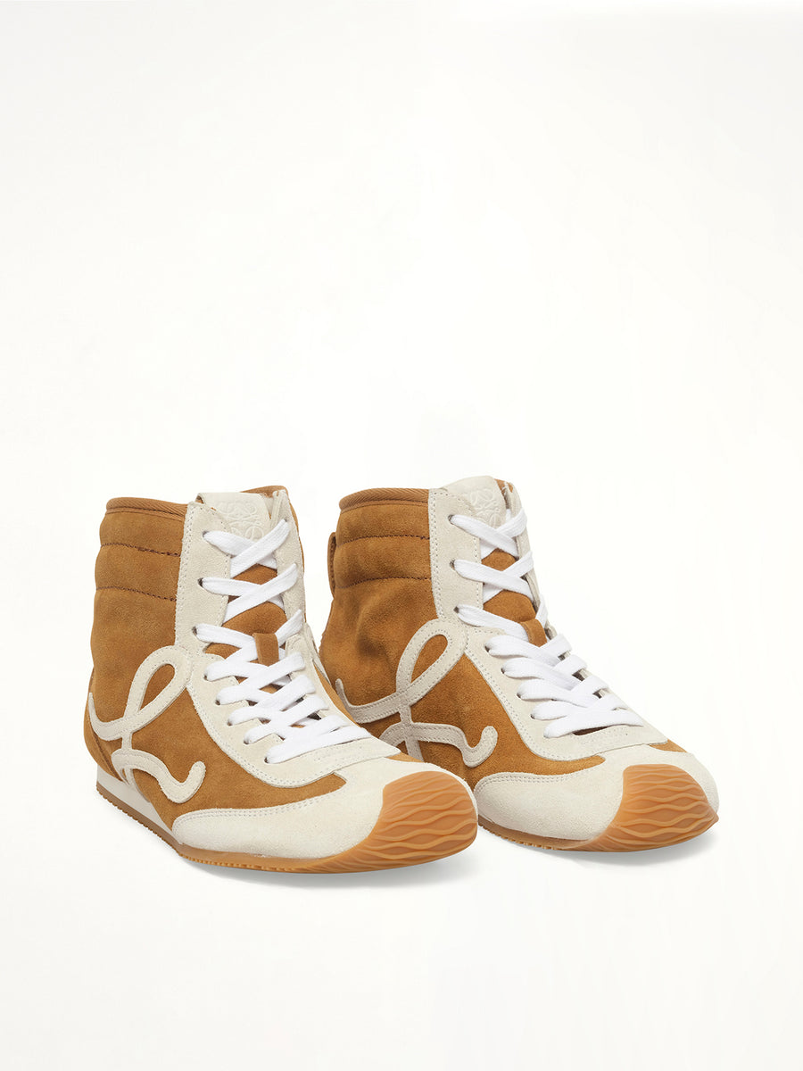 Ballet Runner 2.0 High Top in Tan/White Front View | LOEWE
