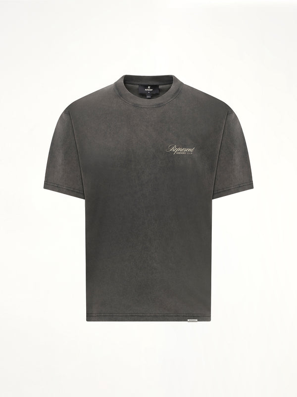 ヴィンテージグレーのリプレゼントオーナーズクラブスクリプトTシャツ