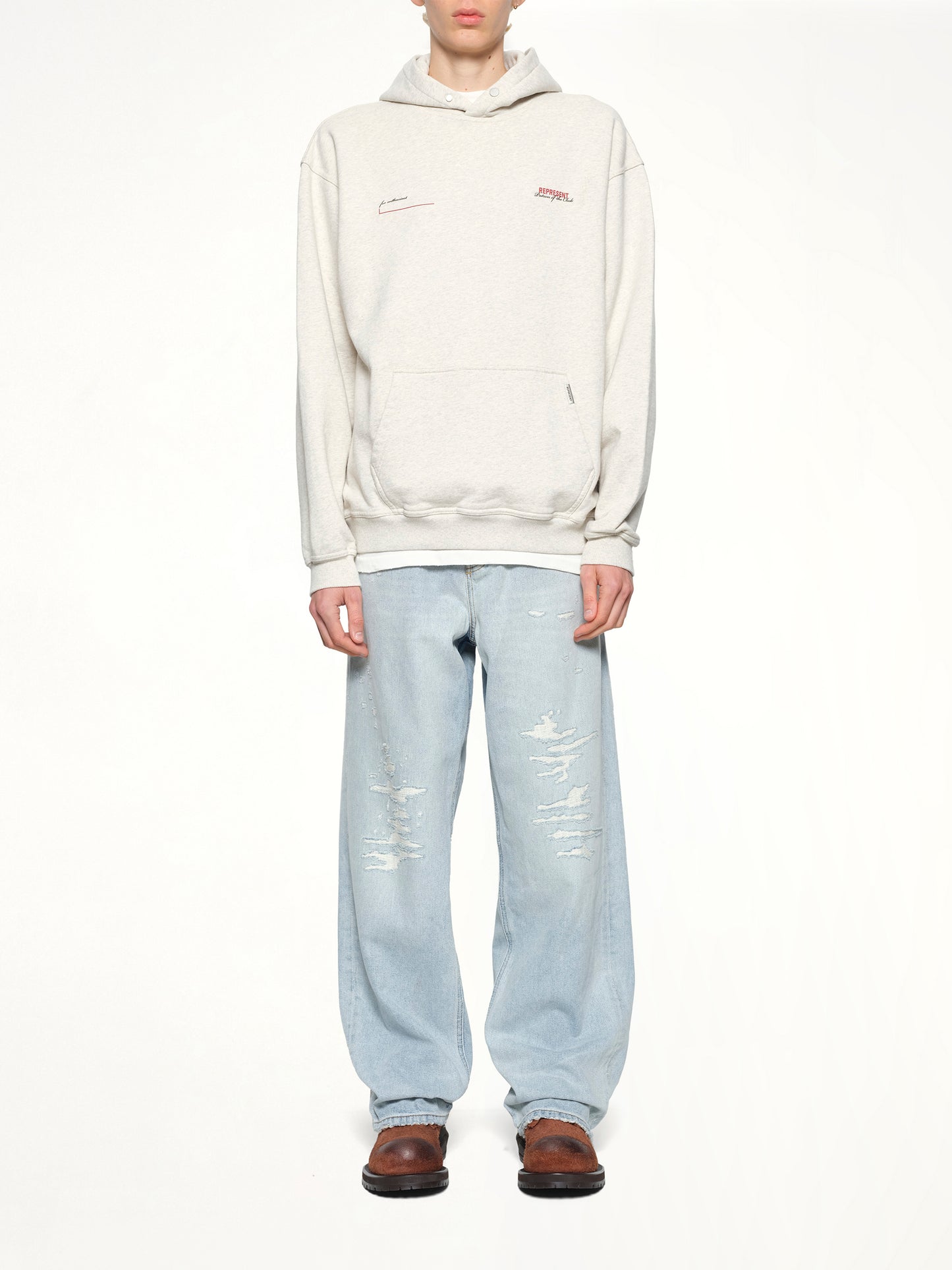 Patron of The Club Hoodie in Cream Marl