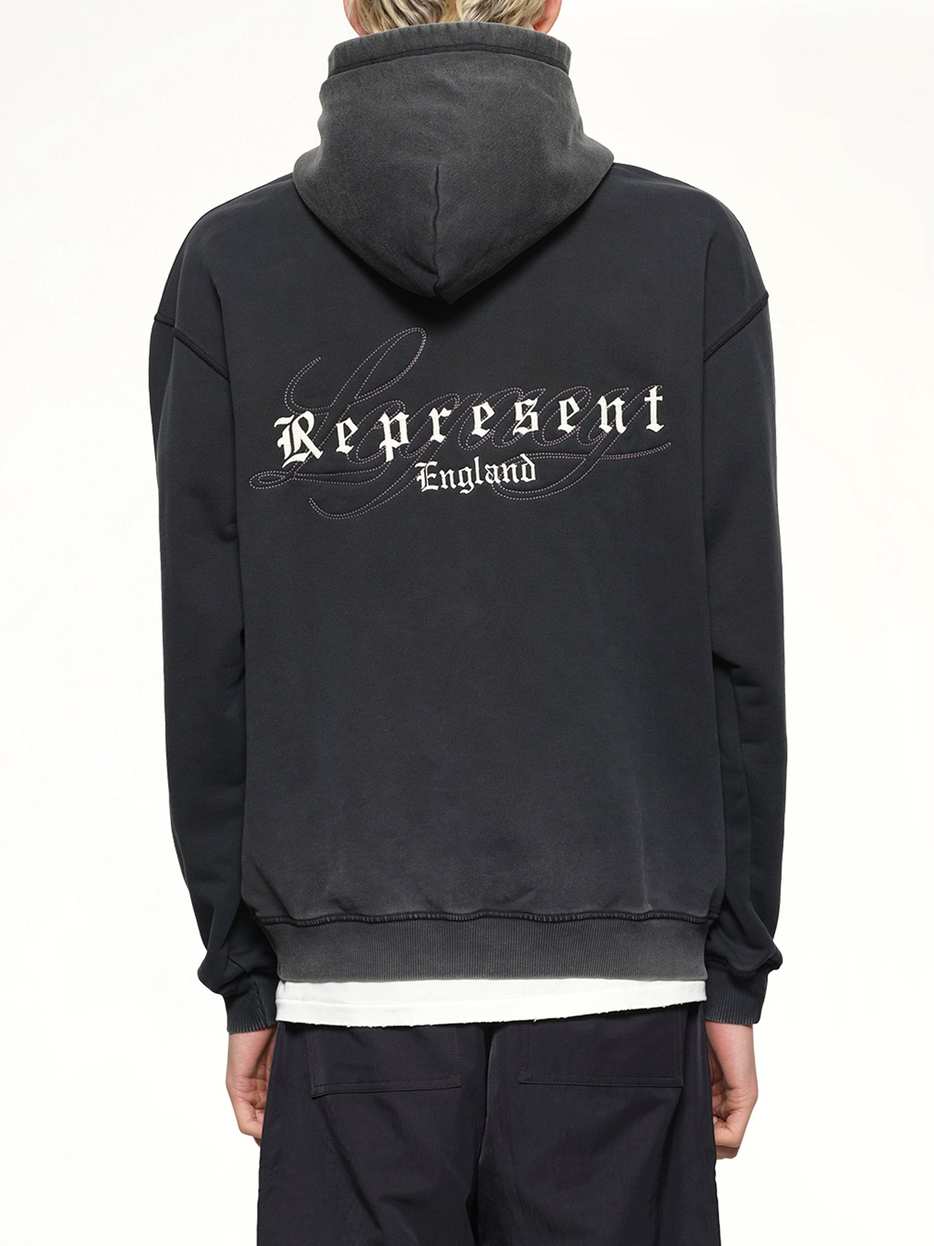 Represent Legacy Overprint Hoodie in Vintage Black