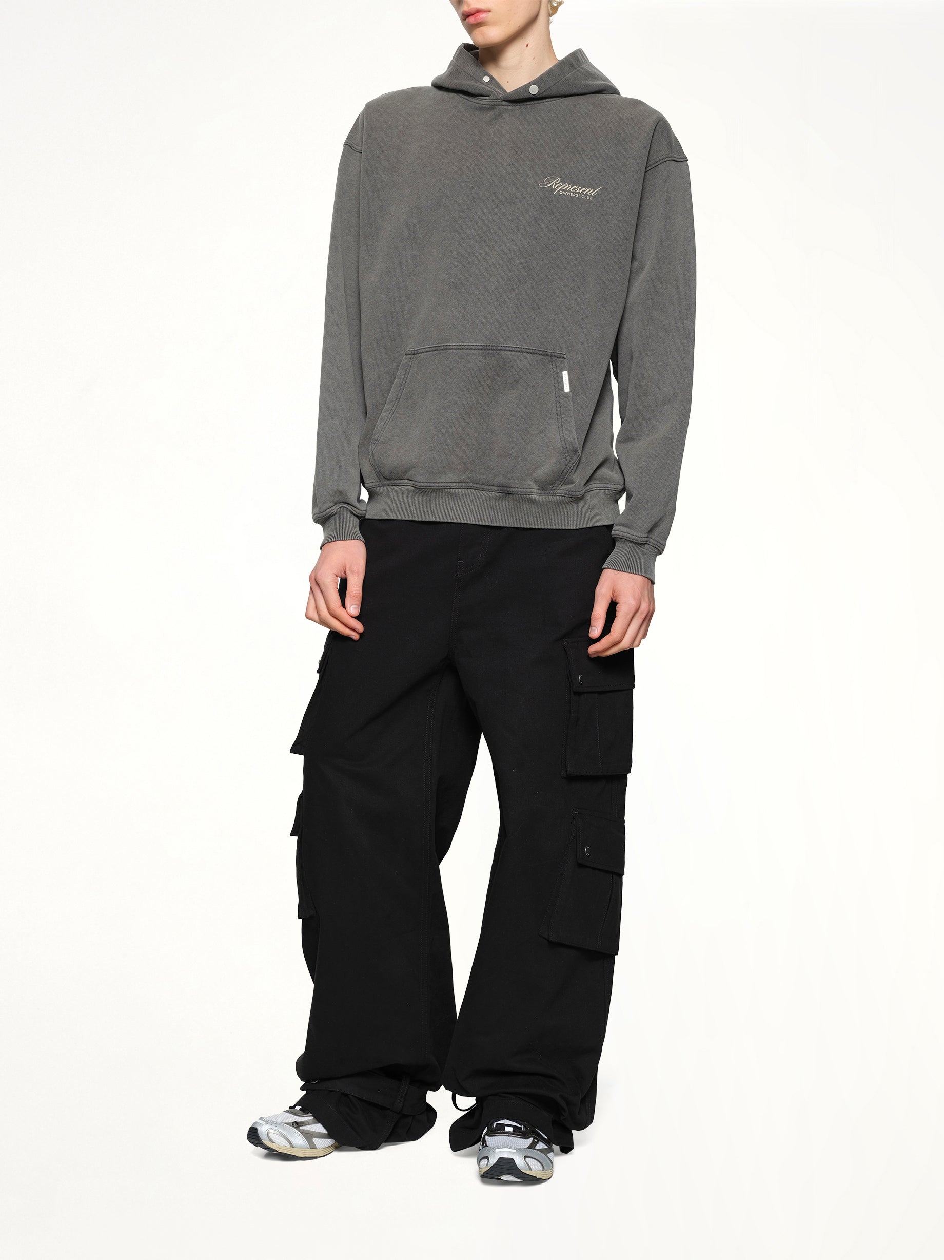 Represent Owners Club Script Hoodie in Vintage Grey