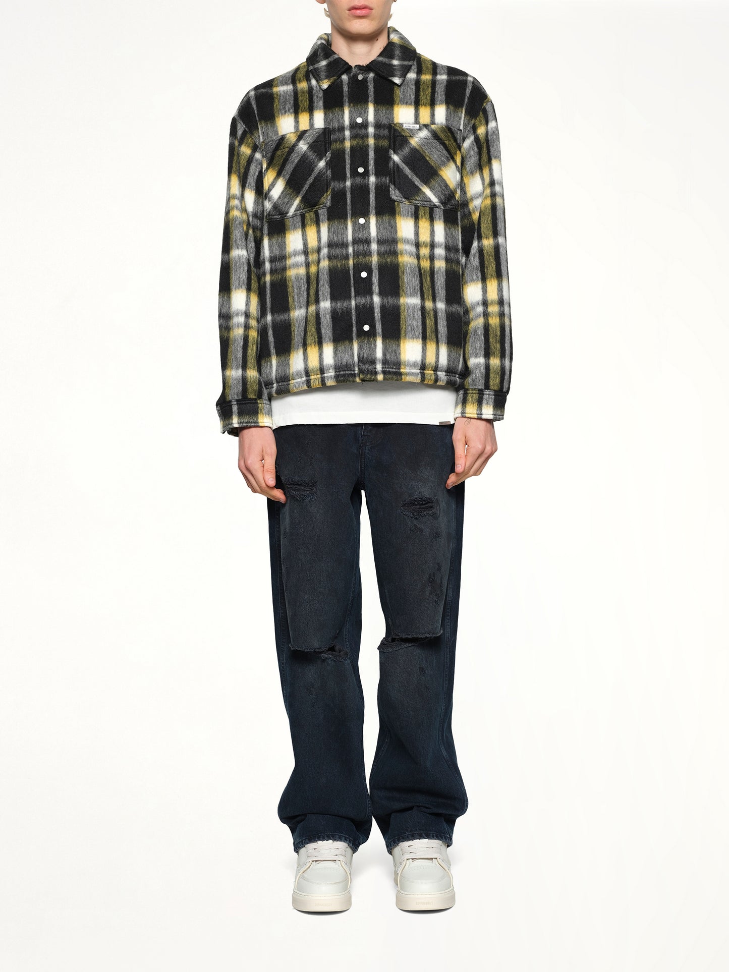 Textured Overshirt in Jet Black